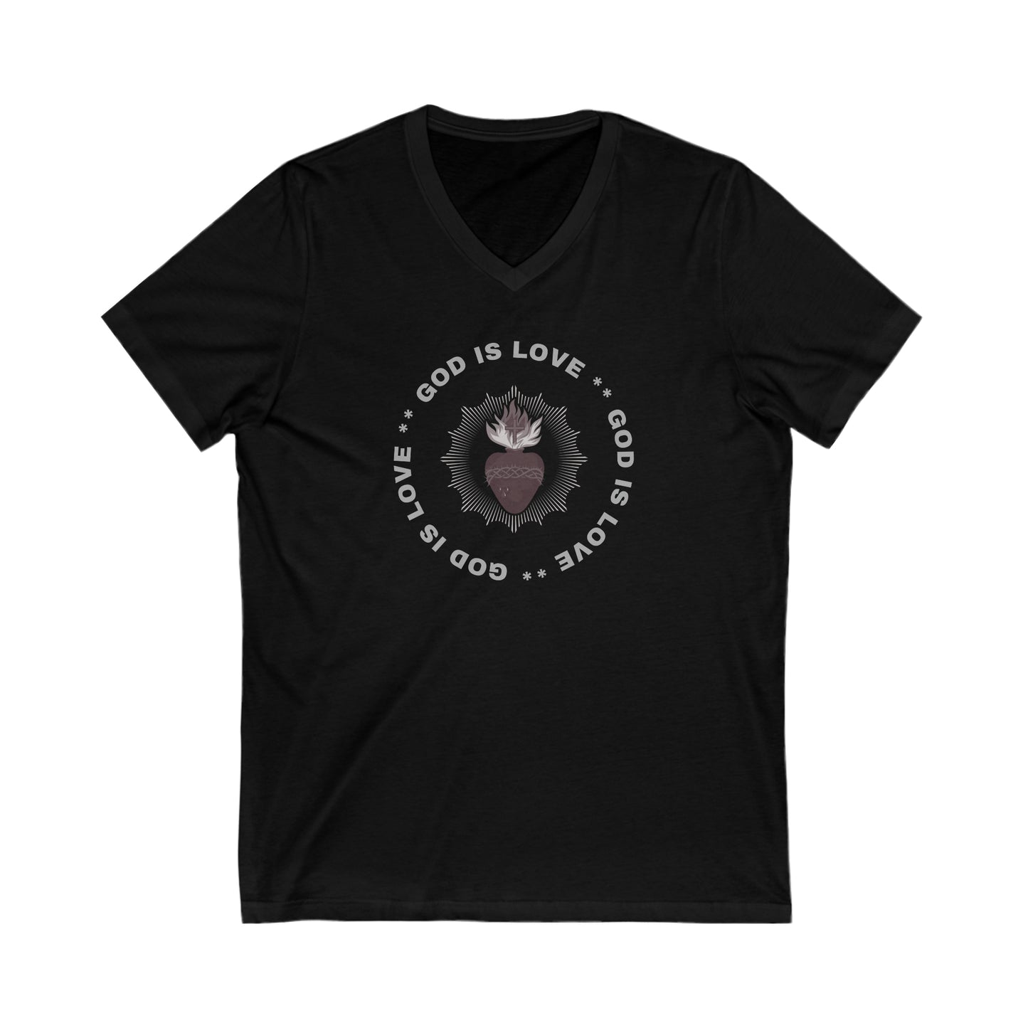 God Is Love / Sacred Heart V-Neck Tee