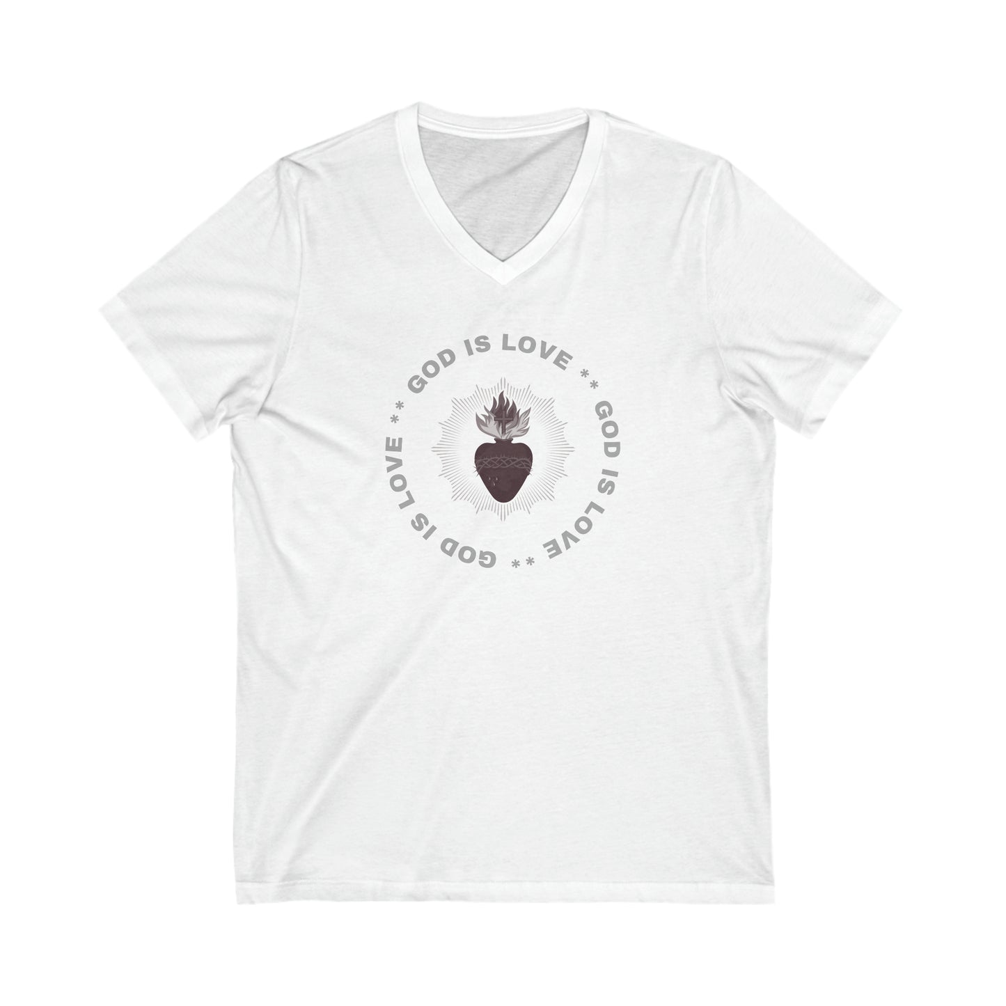 God Is Love / Sacred Heart V-Neck Tee